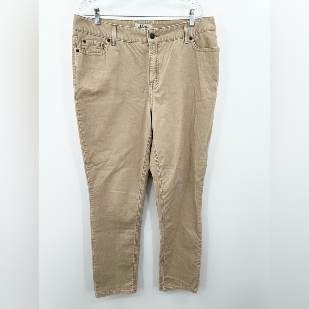 L.L. Bean Women's Favorite Fit Straight Tan Pants Size‎ 16T